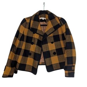Ann Taylor Plaid Double-Breasted Jacket